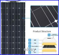 100 WATT flexible MOTORHOME CAMPER VAN SOLAR PANEL KIT 10A MPPT Regulator 100w