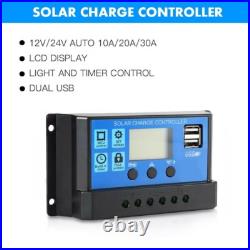 100w MOTORHOME SOLAR PANEL CAMPER VAN CARAVAN FULL KIT LCD controller 100 WATT