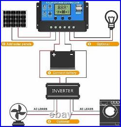 10A PWM LCD USB SOLAR CHARGE CONTROLLER x10 value pack 10pc MOTORHOME CAMPER VAN