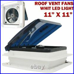11 12V Roof Vent Fan Camper Van Motorhome Caravan Skylight With LED Light