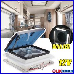 11 12V Roof Vent Fan Camper Van Motorhome Caravan Skylight With LED Light Boxes