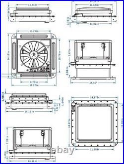 11 12V Roof Vent Fan Camper Van Motorhome Caravan Skylight With LED Light UK