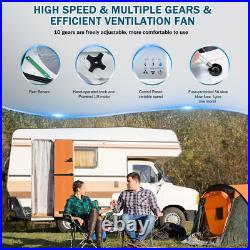 12V 10 Speeds RV Roof Vent Fan with Remote Control Camper Van Caravan Motorhome UK