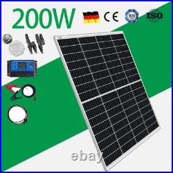 12V 200W 195W Mono Solar Panel Kit With Controller for Home Motorhome Camper Van