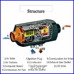 12V 8KW Diesel Air Heater Caravan Camper Van Motorhome Night Parking Hot Truck