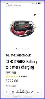 12V CTEK D250SE 20A Onboard Battery Charger For Van, Campervan Or Motorhome