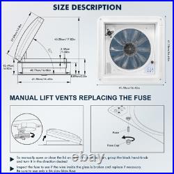 12V RV Roof Vent Fan Air/Rain 10 Speeds Rain Sensor Camper Van Motorhome Caravan