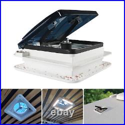 12V Roof Vent Crystal Turbo Fan Camper Van Motorhome Caravan Skylight Vent + LED