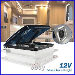 12V Roof Vent Crystal Turbo Fan Camper Van Motorhome Caravan Skylight Vent + LED