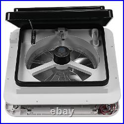12V Roof Vent Crystal Turbo Fan Camper Van Motorhome Caravan Skylight Vent + LED