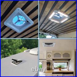 12V Roof Vent Crystal Turbo Fan Camper Van Motorhome Caravan Skylight Vent + LED