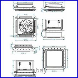 12V Roof Vent Fan Camper Van Motorhome RV Caravan Skylight Vent with LED Light