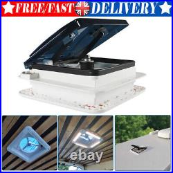 12V Roof Vent Fan Camper Van Motorhome With LED Light White RV Caravan Skylight UK