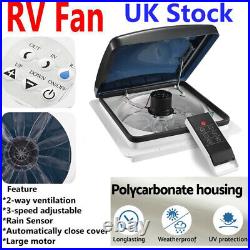 14 40CM RV Roof Vent Fan 3 Speeds Rain Sensor Camper Van Motorhome Caravan UK