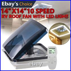 14 Caravan Roof Vent Skylight 10 speed Camper Van Motorhome+Remote+Light+Sensor