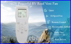 14 RV Roof Vent Fan 12V 10 Speeds Rain Sensor Camper Van Motorhome Caravan