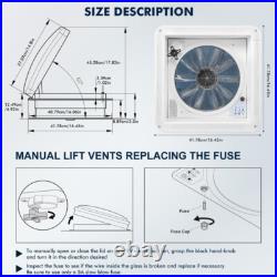 14 RV Roof Vent Fan 12V 10 Speeds Remote Control Camper Van Motorhome Caravan