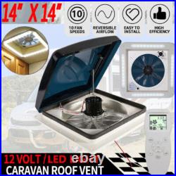 14 RV Roof Vent Fan 12V 10 Speeds withLED Light Camper Van Motorhome Caravan 14 RV Roof Vent Fan 12V 10 Speeds withLED Light Camper Van Motorhome Caravan