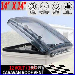 14 Turbo Roof Vent Crystal Turbo Fan Camper Van Motorhome Caravan Skylight 42x42