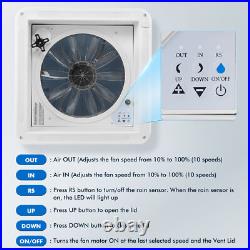 14x14 RV Roof Vent Fan 12V 10 Speeds Rain Sensor Camper Van Motorhome Caravan