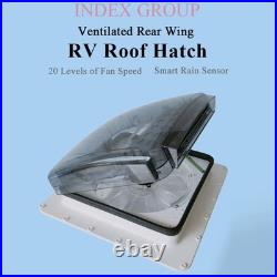 15.7 Roof Vent Fan Camper Van Motorhome Caravan Skylight Rain Sensor 40x40cm