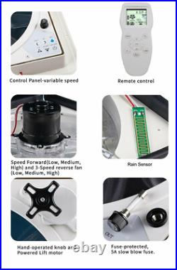 15.7 Roof Vent Fan Camper Van Motorhome Caravan Skylight Rain Sensor 40x40cm