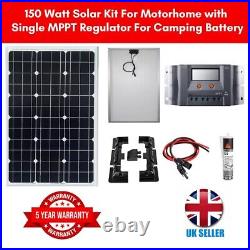 150Watt Solar kit with Single MPPT regulator for MOTORHOME or CAMPER VAN Black