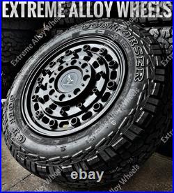 16 Black AT Alloy Wheels Fits Motorhome Camper Van 5x130 + All Terrain Tyres