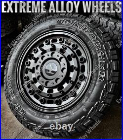 16 Black AT Alloy Wheels Fits Motorhome Camper Van 5x130 + All Terrain Tyres
