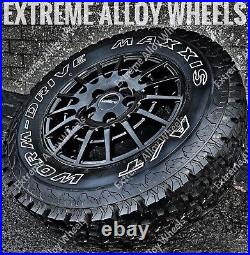 16 Black T Sport Alloy Wheels Motorhome Camper Van 5x118 + Maxxis Worm Drive