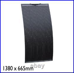 160w 12v Flexible Black Solar Panel Narrow Boat Campervan Motorhome Van DC22.47