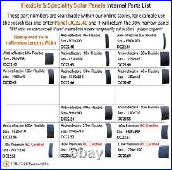 160w 12v Flexible Black Solar Panel Narrow Boat Campervan Motorhome Van DC22.47