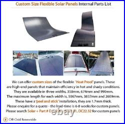 160w 12v Flexible Black Solar Panel Narrow Boat Campervan Motorhome Van DC22.47