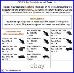 160w 12v Flexible Black Solar Panel Narrow Boat Campervan Motorhome Van DC22.47