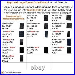 160w 12v Flexible Black Solar Panel Narrow Boat Campervan Motorhome Van DC22.47