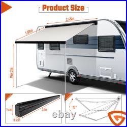 2.6/3/3.5/4/4.5m CARAVAN AWNING WIND ROLL OUT SUN CANOPY CAMPERVAN VAN MOTORHOME