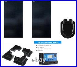 200 WATT SOLAR PANEL KIT 2x100w MOTORHOME VW CAMPER VAN CARAVAN LCD display 200w