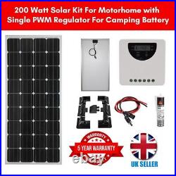 200Watt Solar kit with MPPT regulator for MOTORHOME, CAMPER VAN or Caravan