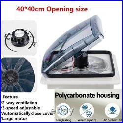 40CM Roof Vent Fan Camper Van Motorhome Crystal Turbo Fan RV Caravan Skylight 40CM Roof Vent Fan Camper Van Motorhome Crystal Turbo Fan RV Caravan Skylight