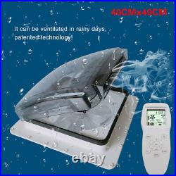 42cmx42cmx12cm RV Roof Vent Fan 12V 10 Spd Rain Sensor Camper Van Motorhome
