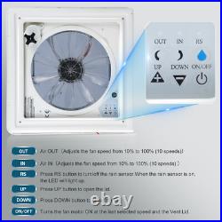 42cmx42cmx12cm RV Roof Vent Fan 12V 10 Spd Rain Sensor Camper Van Motorhome