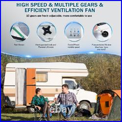 42cmx42cmx12cm RV Roof Vent Fan 12V 10 Spd Rain Sensor Camper Van Motorhome