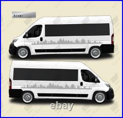 4m MOTORHOME FOREST TREES VINYL STICKERS DECALS CAMPER VAN to fit DUCATO