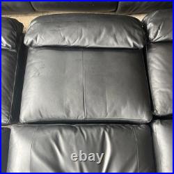 6x Cushions Seats bed black leather van Conversion Motorhome campervan day EXC