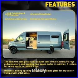 800x270mm Camper Van Motorhome Sliding Opening Windows Conversion Caravan Black