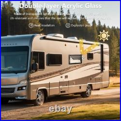 800x450mm Black Camper Van Cassette Windows Hinged Conversion Caravan Motorhome