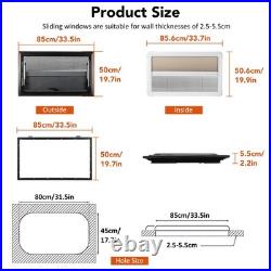800x450mm Black Camper Van Cassette Windows Hinged Conversion Caravan Motorhome