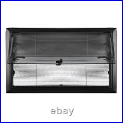800x450mm Black Camper Van Cassette Windows Hinged Conversion Caravan Motorhome