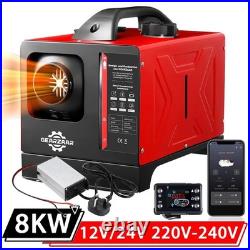 8KW Air Diesel Heater 12V 24V LCD APP Remote For Caravan Camper Van Motorhome RV