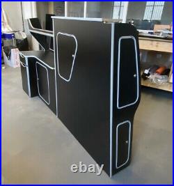 ASSEMBLED Camper Van Motorhome Furniture Kitchen Unit VW T5 T6 SWB Black/Silver